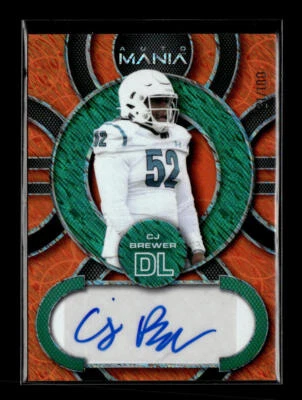 2022 Wild Card Auto Mania - Circle Sparkles Orange #AM-C24 C.J. Brewer #/100 - Image 1 of 2