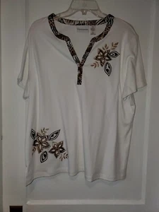 NWOT Alfred Dunner White Top Sz XL#422 - Picture 1 of 3