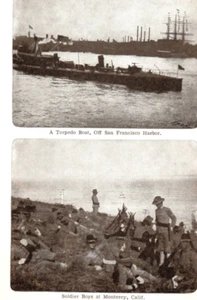 WWI Marine Torpedoboot Armee Soldaten Monterey Kalifornien Postkarte - Bild 1 von 3