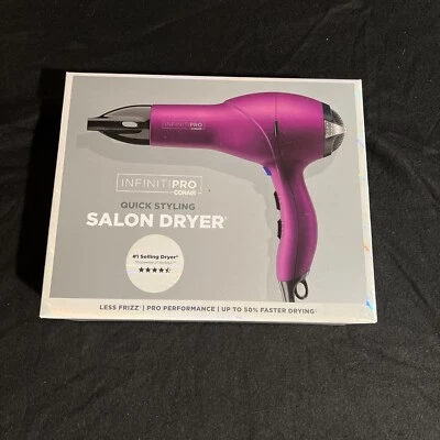 New InfinitiPro Conair Quick Styling Salon Dryer 2 Styling Attachments - Purple - Image 1 of 4
