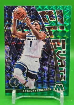 2022-23 Panini Mosaic - Elevate Anthony Edwards #5 Green Mosaic Prizm - Image 1 of 3