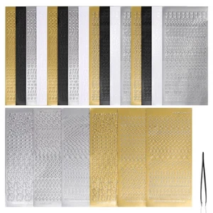 22 Sheet Mini Letter Stickers, 7mm Self Adhesive Alphabet Number Stickers & T... - Picture 1 of 6