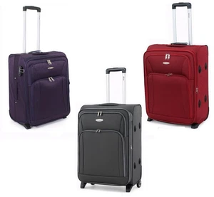 LARGE 28 Inch Lightweight Luggage Soft Shell Suitcase 2 Wheel Bag Expandable - Picture 1 of 20