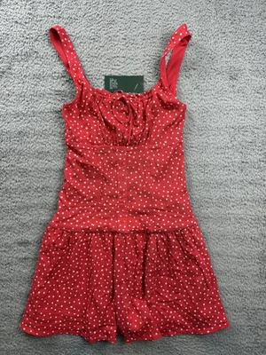 Wild Fable Dress Womens XXS Red White Star Print Tank Sleeveless Lined Button - Image 1 of 4