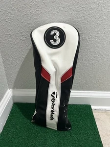 TaylorMade Premium Fairwayholz Golf Head Cover weiß/schwarz/rot leicht gebraucht - Bild 1 von 2