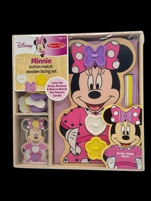 Melissa & Doug Disney Minnie Mouse Botón Juego de Cordones de Madera a Juego Nuevo Foto 1 de 4