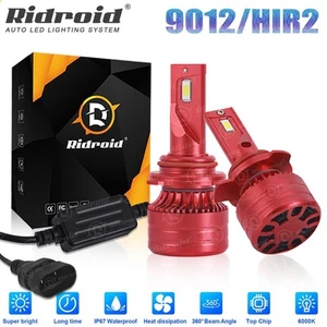2pcs 9012 HIR2 LED Headlight Kit Bulb High/Low Beam White 16000LM Super Bright - Picture 1 of 20