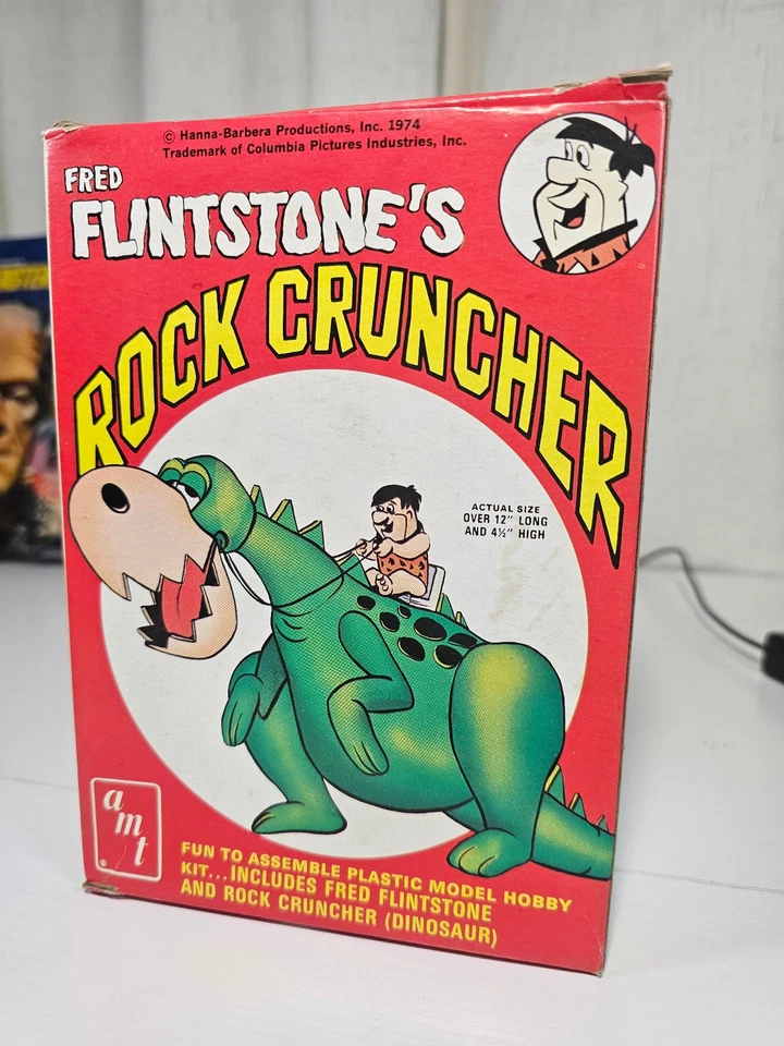 RARE Fred Flintstone's Rock Cruncher Amt Model Kit Hanna Barbera 1974 - Image 1 of 4