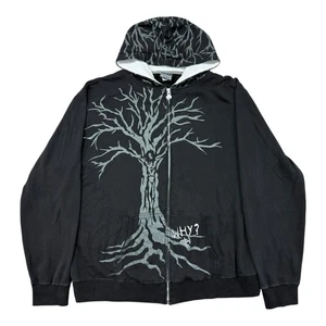 Vintage Y2K Not Of This World Christian Grunge Zip Up Hoodie Jacket Men Size XXL - Picture 1 of 10