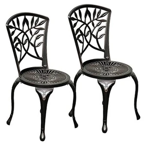 Outdoor Cast Aluminum Outdoor Chairs Set of 2, All-Weather Patio Dining Chair - Picture 1 of 7