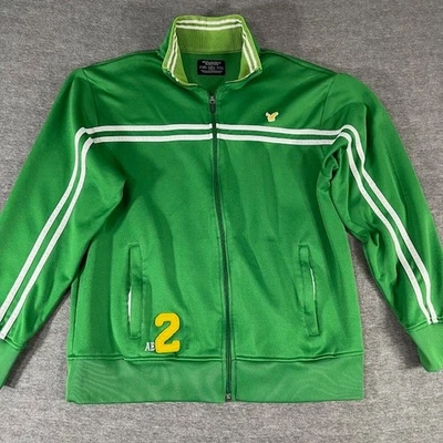 Chaqueta deportiva American Eagle para hombre L grande verde cremallera amarillo logotipo de águila Y2K Foto 1 de 4