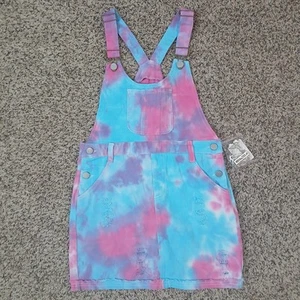 Peacolate 9T Little Girl Tie-dyed Short Overalls New With Tags - Picture 1 of 6