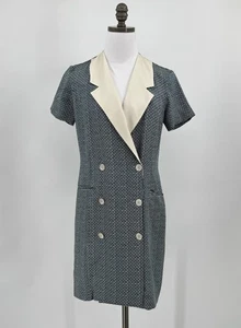 Vestido Giuliva Heritage Collection Geométrico Seda 6 Doble Pecho Muesca Cuello - Imagen 1 de 6