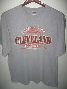 Property of Cleveland Football Ohio Browns Team Fan Sports Gray T Shirt XL $20 - Picture 1 of 4