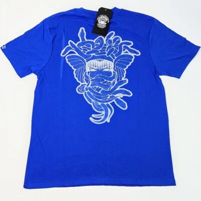 Crooks & Castles M Мужская футболка синий/белый Medusa Streetwear новый с дефектами - Изображение 1 из 4