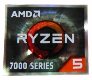 AMD Ryzen 5 7000 Series Aufkleber 16,5 x 19,5 mm Gehäuse Badge Logo Label - Bild 1 von 2