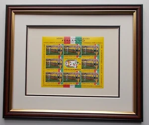 FOOTBALL STAMPS FRAMED - Picture 1 of 1