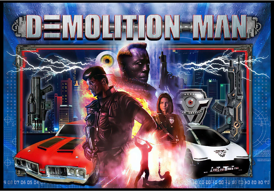 Williams Demolition Man DEMO MAN  Pinball Machine Custom Translite Version 5 - Image 1 of 1