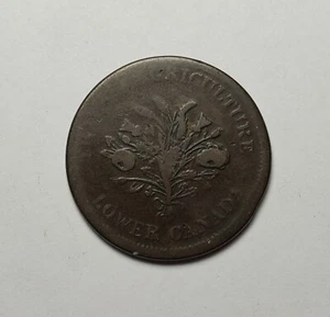 Un Sou Montreal Lower Canada Agriculture & Commerce Half Penny Token Coin - Picture 1 of 4
