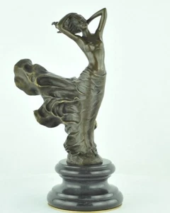 Standbeeld Danser Sexy Art Deco Stijl Art Nouveau Jugendstil stijl Massief brons - Picture 1 of 12