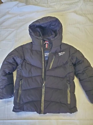 Reebok Black Zipper Front Heavy Weight Winter Puffer Hooded Jacket Boy's Size 7 - Image 1 of 4