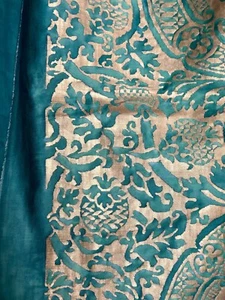 FORTUNY Vintage Blue/Green Pale Gold Classic Farnese Frieze Sumptuous Fabric - Picture 1 of 20