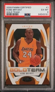 Kobe Bryant 2009-10 Panini Certificado #1 Gold Team/500 PSA 6 Los Angeles Lakers - Imagen 1 de 2