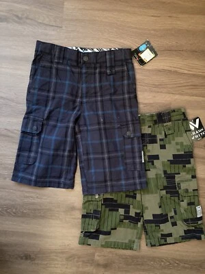 Shaun White Size 10 Boys Patterned Cargo Shorts Lot Of 2 NWT Adj Waist Camo Foto 1 de 4