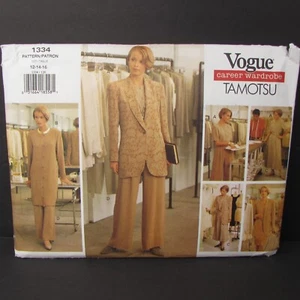 Vogue 1334 Tamotsu 1990s Career Wardrobe Size 12 14 16 Uncut Sewing Pattern - Picture 1 of 7