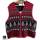 Lizclaiborne Vintage Women's 3Xl Wool Blend Winter Holiday Full Zip Sweater Vest