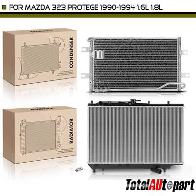 2x Radiator & AC Condenser Cooling Kit for Mazda 323 Protege 1990-1994 1.6L 1.8L - Image 1 of 4
