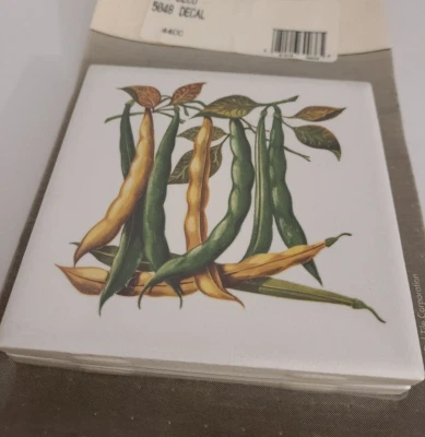 Azulejo de cerámica de frijol amarillo y verde 4 pulgadas vintage 4x4 DECO Daltile trimtile 5048 NUEVO Foto 1 de 4