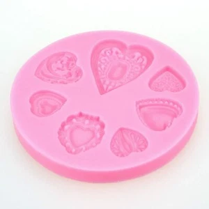 Hearts Silicone Mould Baking Tool, Sugar Crafts, Cake Decor, Fondant, 3 Designs - Picture 1 of 15