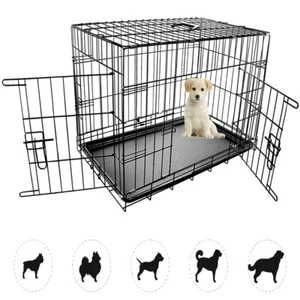 Dog Pet Training Transport crate Fold Flat cage Removable Tray Medium 30" UKES - Picture 1 of 6