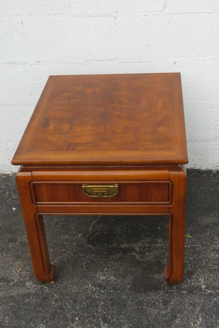 Hollywood Regency Burl Wood Nightstand End Bedside Table by Thomasville 2591 Cover