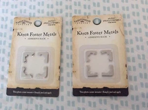 2 Packages Karen Foster Metals Nickel Photo Corners Adhesive Back NIP - Picture 1 of 4