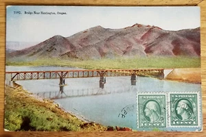 Puente cerca de Huntington Oregon O postal alrededor de la década de 1910 - Imagen 1 de 1