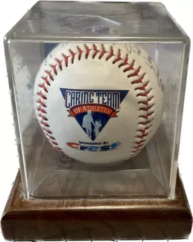 Caring Team of Athletes - Crest Signed Baseball Facsimile Autographs &  Case NEW Cover