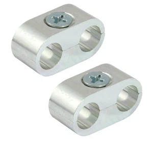 2 x Separadores de cables para mangueras y cables de líneas de freno trenzadas - plata anodizada - Imagen 1 de 1