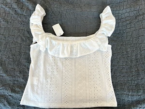 Nueva Blusa Camisa Shein Para Mujer Linda Blanca con Volantes Talla L Coqueta Femenina - Imagen 1 de 4