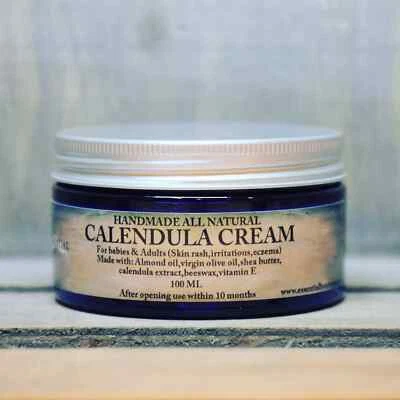 ESSENTIAL BOUTIQUE Handmade All natural Calendula Cream for babies & adults skin rash eczema 100 ML