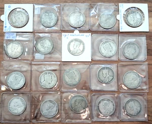 lot of 20 old Canadian & Newfoundland silver 50 cent coins - scarce dates - Picture 1 of 13