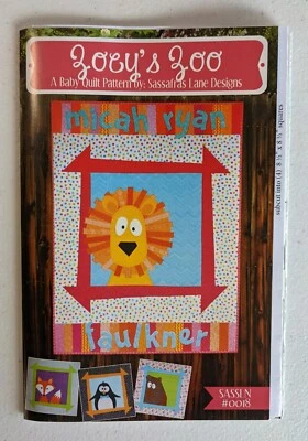 Zoey's Zoo Appliqué Quilt Pattern Lion Fox Penguin Bear Customizeable Sassafras - Image 1 of 2