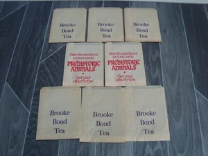 Vintage Brooke Bond Tea Paper Bags 6 BROOKE BOND TEA / 2 BROOKE BOND PREHISTORIC - Picture 1 of 5