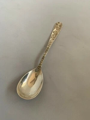 Vintage Kirk & Son Floral Repousse Sterling Silver  Egg Spoon 5 3/8" - Image 1 of 4