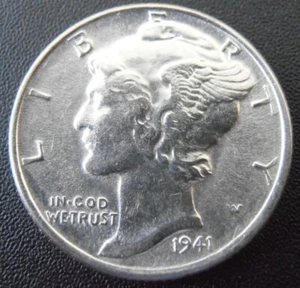 1941 P Mercury Silver Dime (41PUM3) - Picture 1 of 3