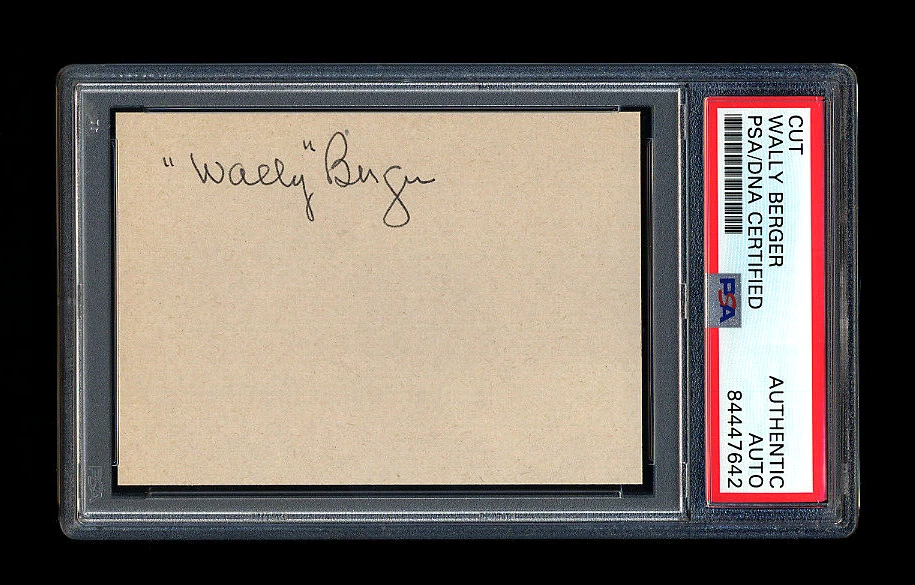 WALLY BERGER SIGNED MINT CUT PSA/DNA AUTOGRAPHED BOSTON BRAVES 4 TIME ALL STAR - Image 1 of 1
