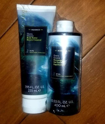 Sealed New Korres Guava Body Butter 7.95 oz Shower Gel 13.53 oz Set - Image 1 of 2
