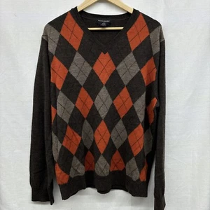 Banana Republic Adult XL Brown Merino Wool Grandpa V Neck Cosby Pullover Men - Picture 1 of 5