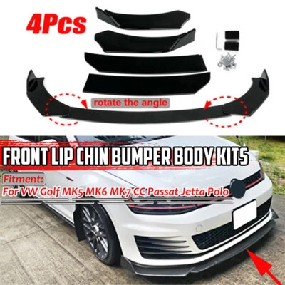 Черный спойлер закраина переднего бампера для Volkswagen VW Passat Jetta MK4 MK6 - Изображение 1 из 4